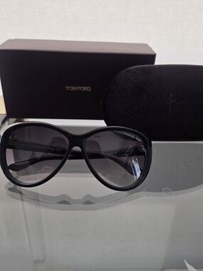 Tom Ford "Malin" Women's Black Gradient Lens Oversized Sunglasses.